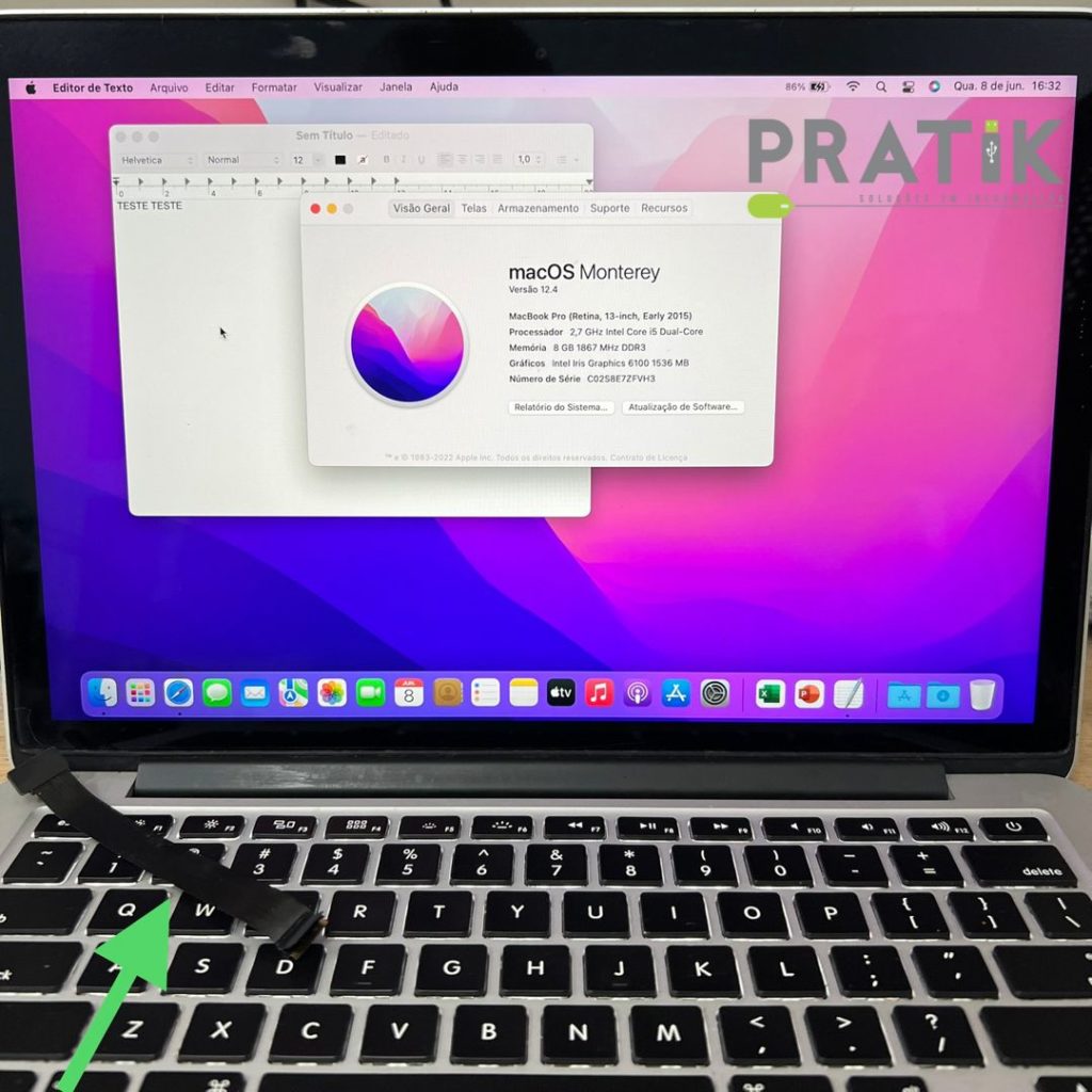 MacBook Pro (Retina, 13-inch, Early 2015 – A1502) – teclado e