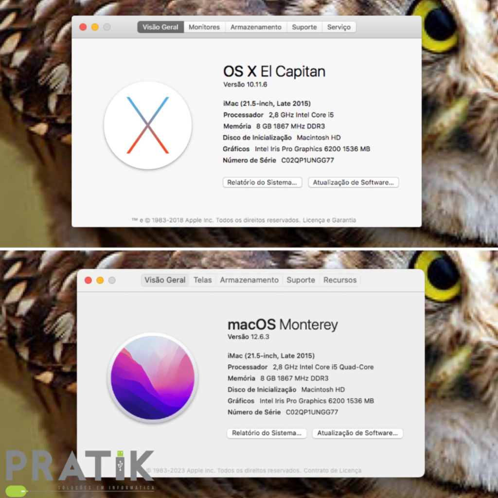 iMac (21.5-inch, Late 2015 – A1418) – atualização de sistema