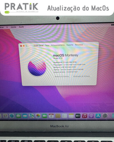 MacBook Air (11”, Mid 2013 – A1465) | Sistema atualizado em Mac
